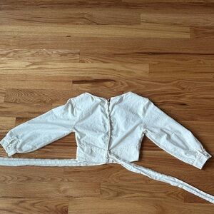 Chicwish Cottn cream colored button down cropped blouse